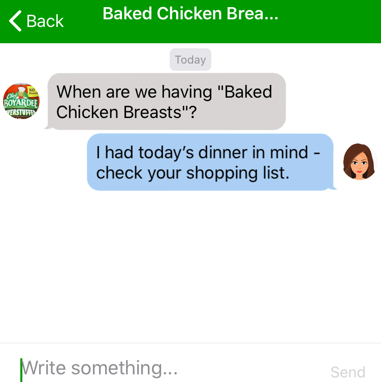 Meal Items Messaging